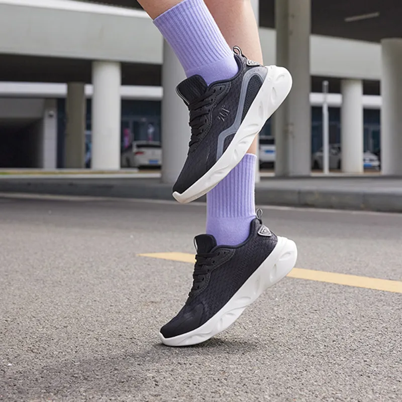361° Light Feather Cushioning, Slip Resistant, And Abrasion Resistant Low Top Running Shoes Women's Black Gray-11