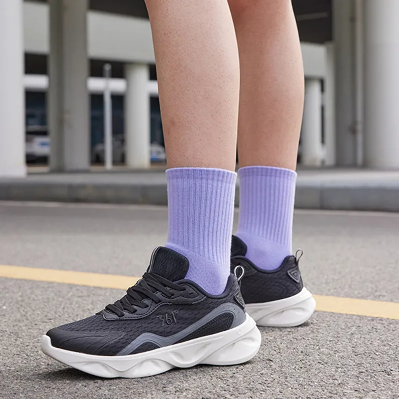 361° Light Feather Cushioning, Slip Resistant, And Abrasion Resistant Low Top Running Shoes Women's Black Gray-5