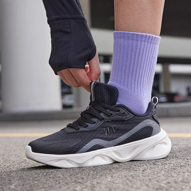 361° Light Feather Cushioning, Slip Resistant, And Abrasion Resistant Low Top Running Shoes Women's Black Gray-6
