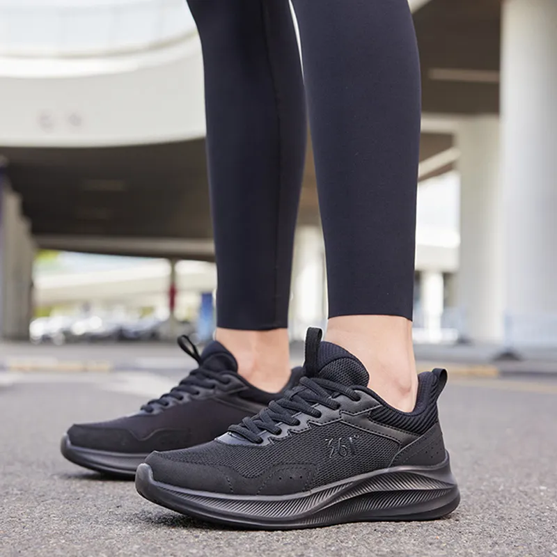 361° Cushioned Slip Resistant Low Top Running Shoes Women's Obsidian Black-5