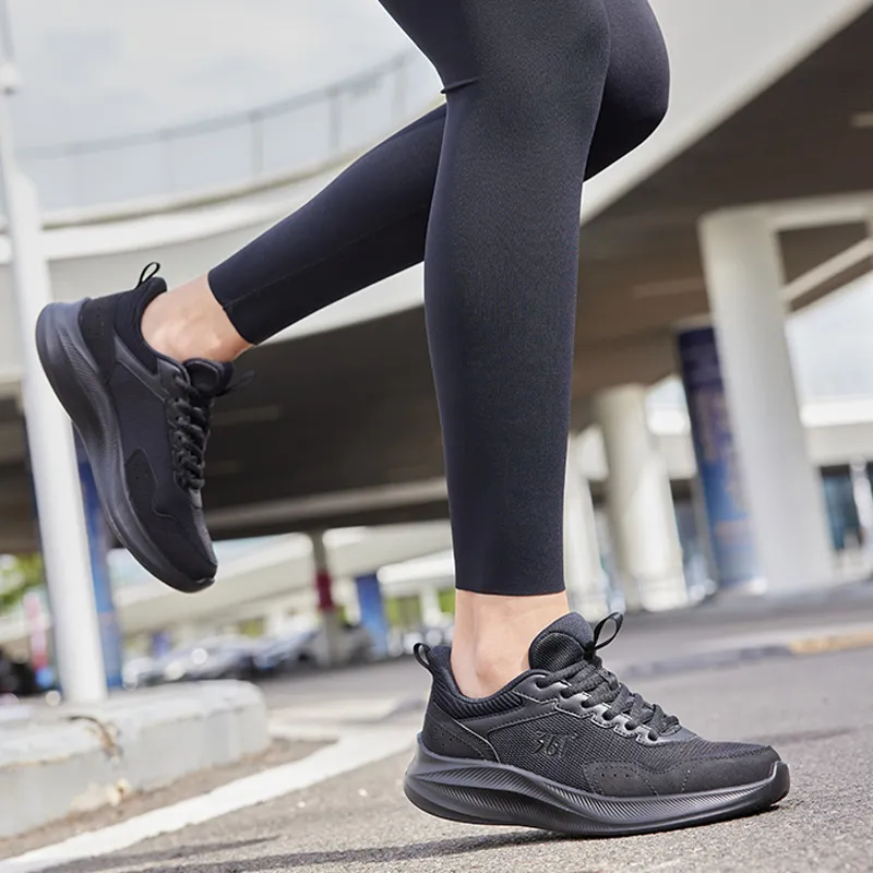 361° Cushioned Slip Resistant Low Top Running Shoes Women's Obsidian Black-8