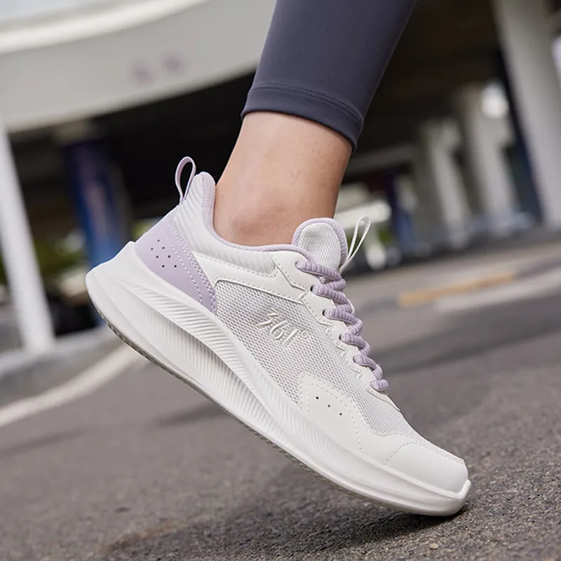 361° Blade 2.0 Cushioned Slip Resistant Low Top Cushioning Outsole Sprint Running Shoes Women's White Purple-8
