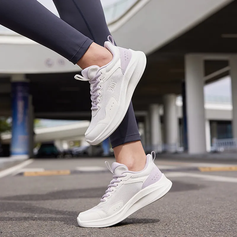 361° Blade 2.0 Cushioned Slip Resistant Low Top Cushioning Outsole Sprint Running Shoes Women's White Purple-7