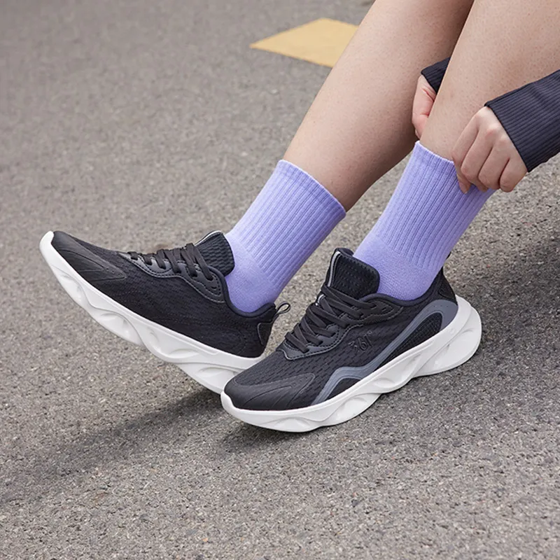 361° Light Feather Cushioning, Slip Resistant, And Abrasion Resistant Low Top Running Shoes Women's Black Gray-12