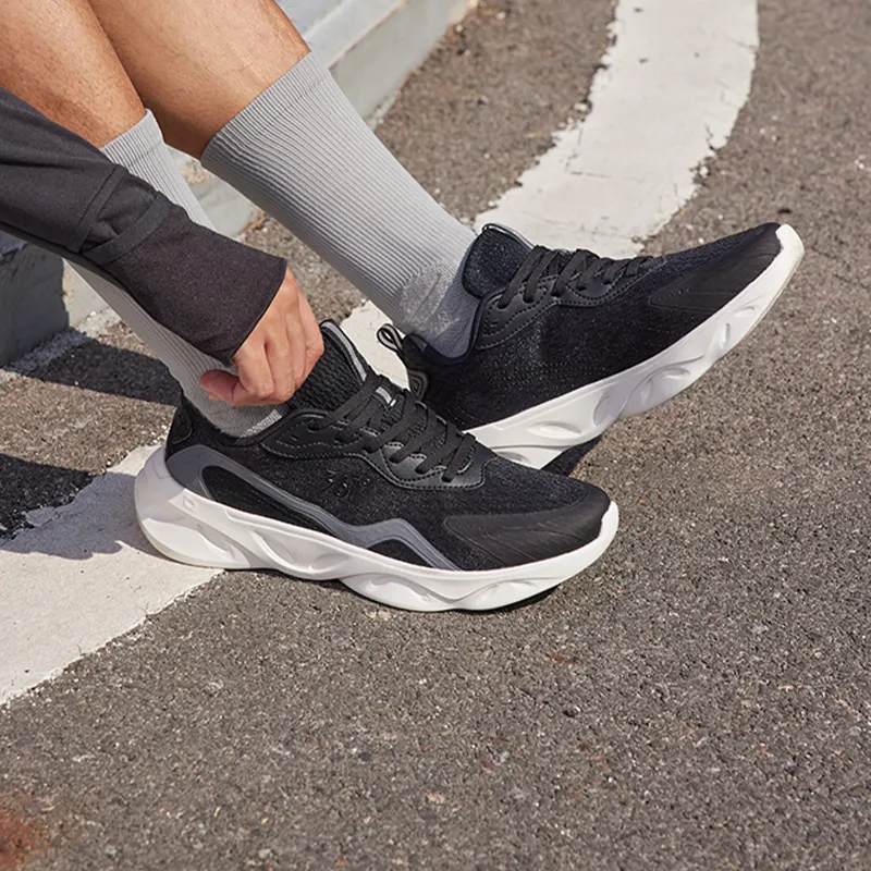 361° Cushioning, Slip Resistant, Abrasion Resistant, Breathable Low Top Running Shoes Men's Black Gray-13