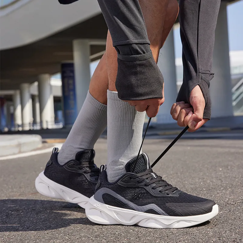 361° Cushioning, Slip Resistant, Abrasion Resistant, Breathable Low Top Running Shoes Men's Black Gray-12