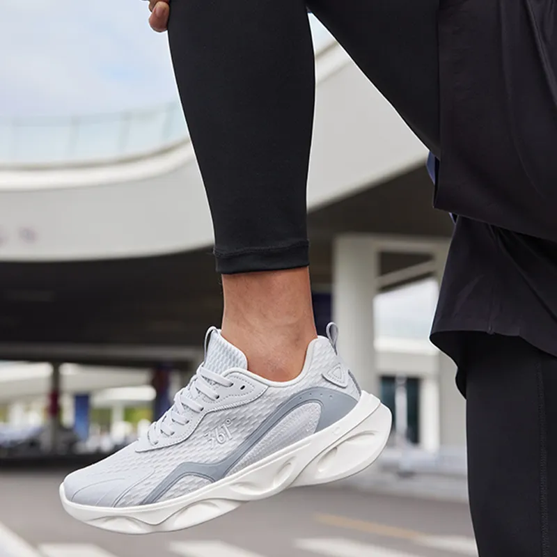 361° Light Feathers Cushioning Anti Slip Wear Resistant Breathability Low Top Running Shoes Men's Photon Gray-6