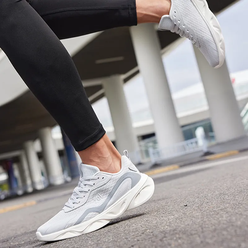 361° Light Feathers Cushioning Anti Slip Wear Resistant Breathability Low Top Running Shoes Men's Photon Gray-11