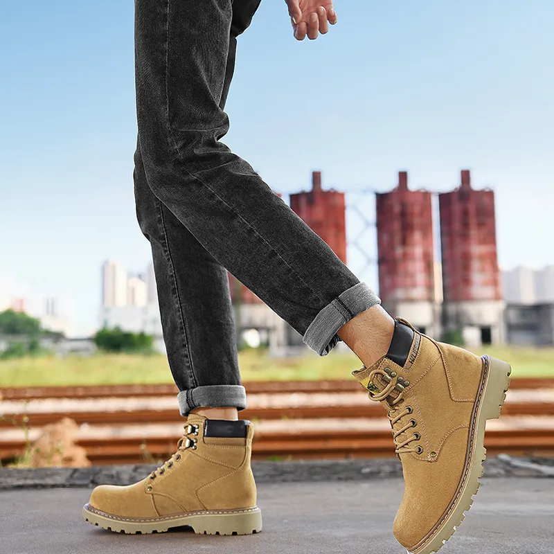 HLA Outdoor Boots Men Yellow-31
