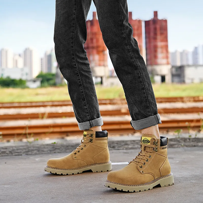 HLA Outdoor Boots Men Yellow-11