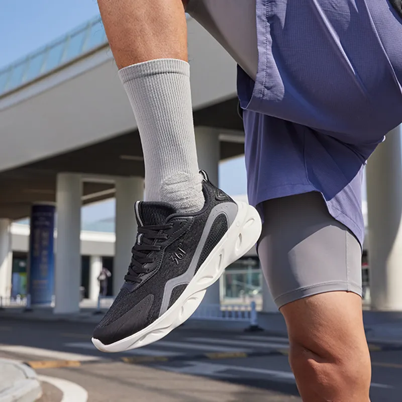 361° Cushioning, Slip Resistant, Abrasion Resistant, Breathable Low Top Running Shoes Men's Black Gray-11