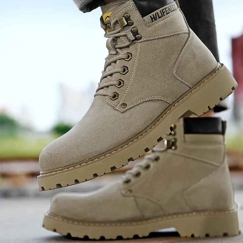 HLA Outdoor Boots Men Yellow-24