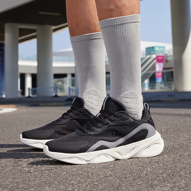 361° Cushioning, Slip Resistant, Abrasion Resistant, Breathable Low Top Running Shoes Men's Black Gray-7