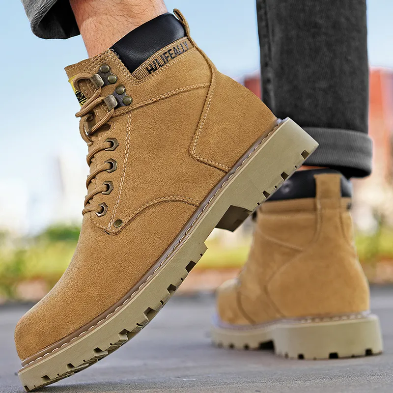 HLA Outdoor Boots Men Yellow-12