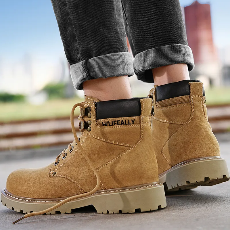 HLA Outdoor Boots Men Yellow-30