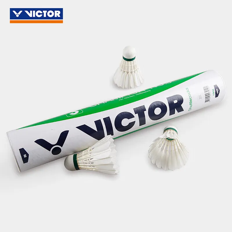 VICTOR Duck Feather Shuttlecock 12 Pack Water Duck Feather Big-Board Duck Feather Shuttlecocks-7