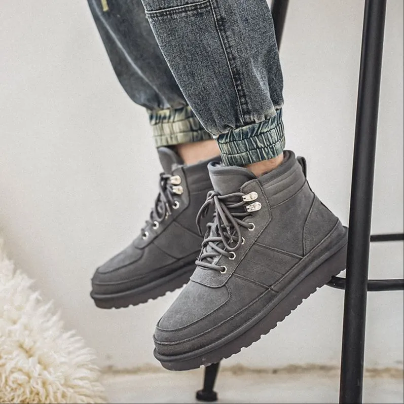 WEISHIBANGWEI Warm Slip-Resistant Short Snow Boots Men's-18
