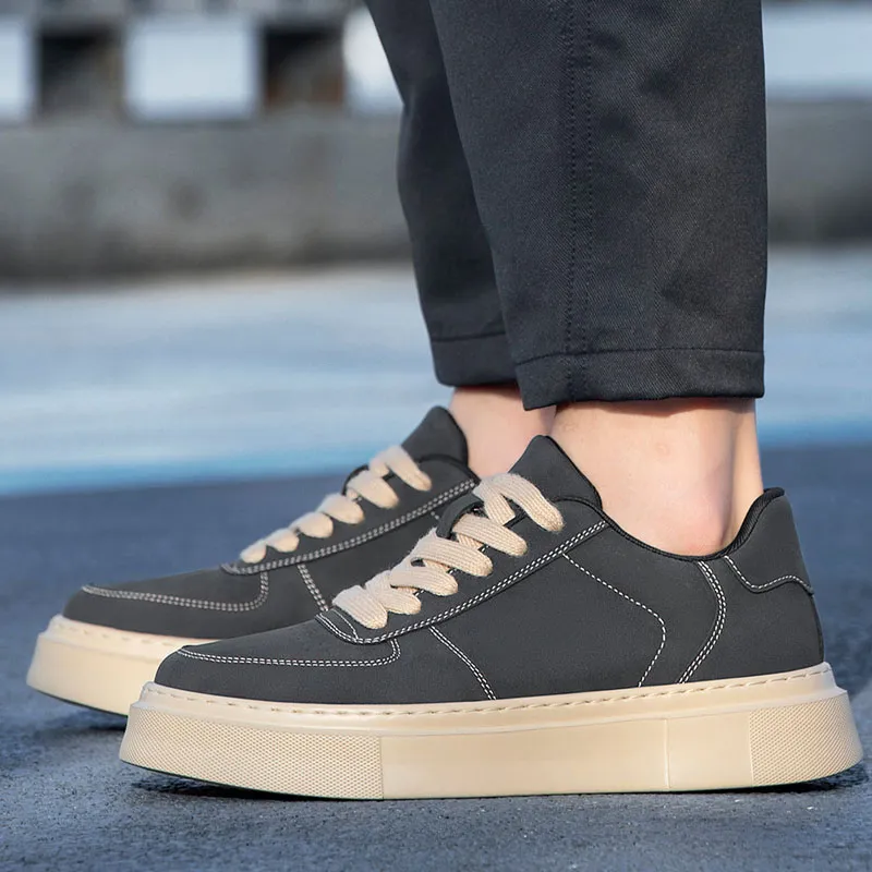 WALK SOUL Anti-Slip Wear-Resistant Breathable Height Increasing Low-Top Skateboard Shoes Men's-9