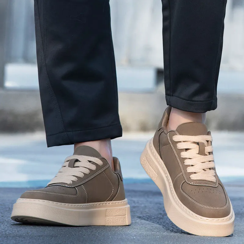 WALK SOUL Anti-Slip Wear-Resistant Breathable Height Increasing Low-Top Skateboard Shoes Men's-19