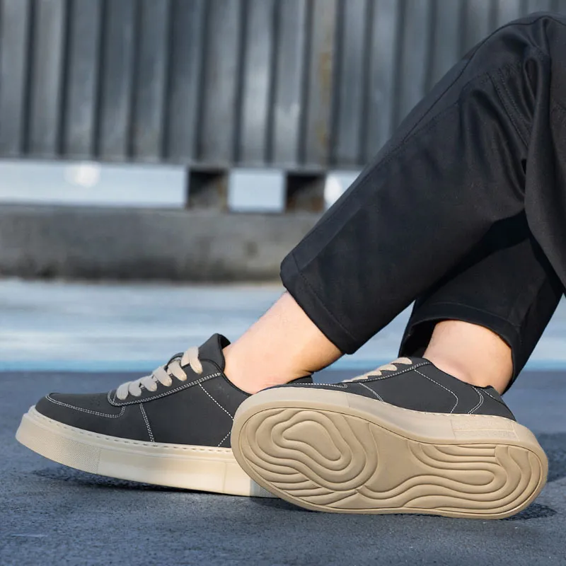 WALK SOUL Anti-Slip Wear-Resistant Breathable Height Increasing Low-Top Skateboard Shoes Men's-8