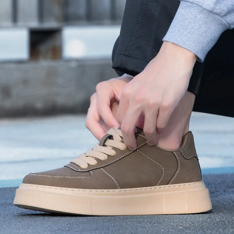 WALK SOUL Anti-Slip Wear-Resistant Breathable Height Increasing Low-Top Skateboard Shoes Men's-17
