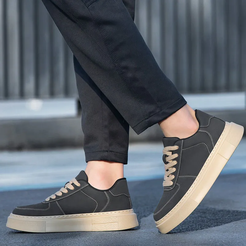 WALK SOUL Anti-Slip Wear-Resistant Breathable Height Increasing Low-Top Skateboard Shoes Men's-7