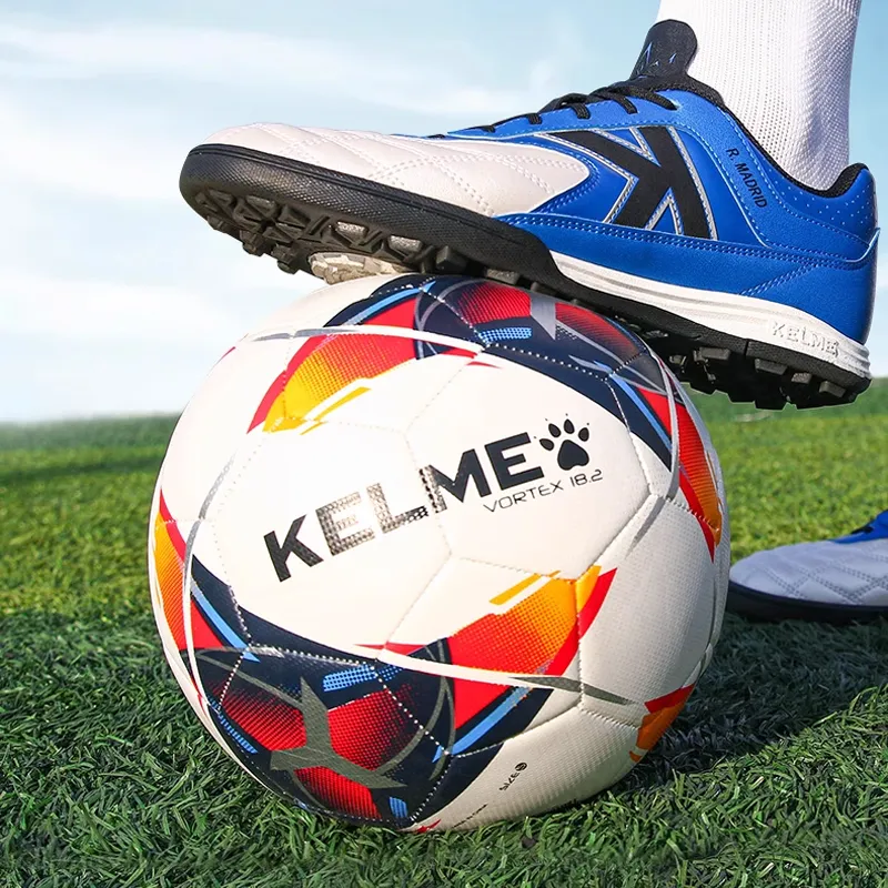 KELME Size 45 Soccer PU Hand Stitched Soccer Ball Unisex Dark Blue Red-4