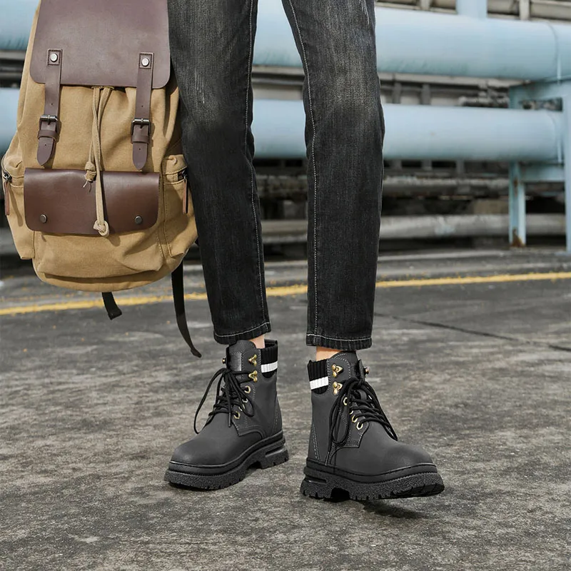 HLA Short Outdoor Boots 4.5cm Men's-17