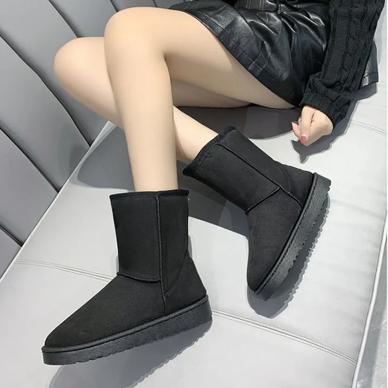 Warrior Warm Height Increasing Slip Resistant Crew Snow Boots Women's Black-5