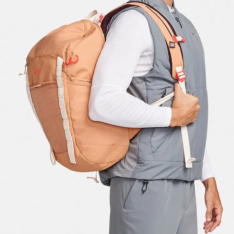 Nike Polyester Backpack Regular Unisex Amber Brown & Night Chestnut & Bright Deep Red-4