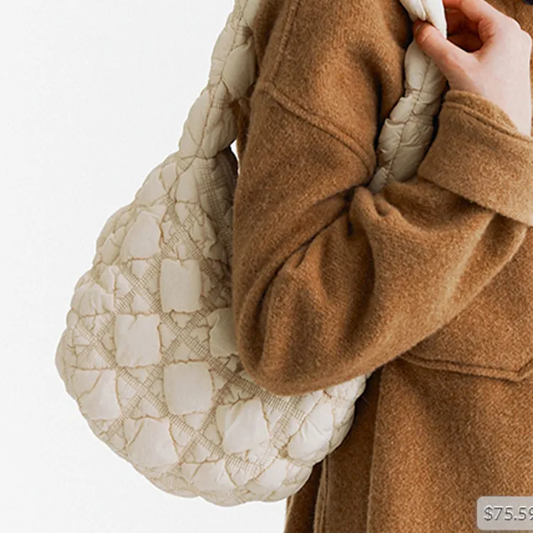CARLYN Nylon Cloud Bag, Handbag, Shoulder Bag Women's Ivory-3
