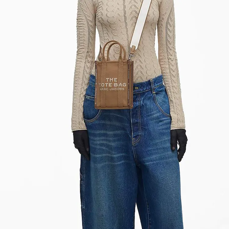 MARC JACOBS The Jacquard Mini Tote Bag Camel-4