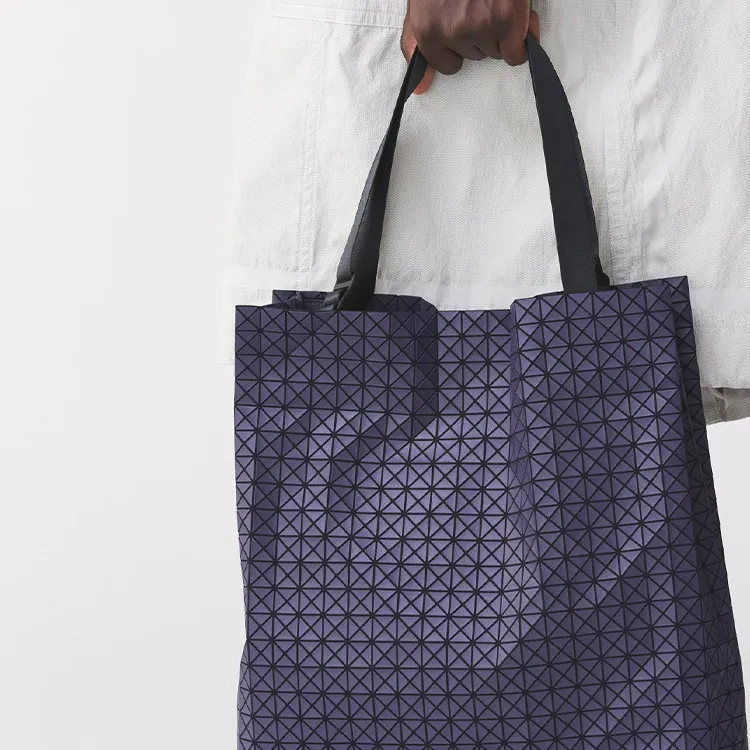 ISSEY MIYAKE Kuro Polyurethane Tote Bag, Shopping Bag, Handbag Small Size Women's Purple-4
