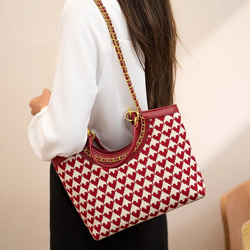 Vigno Synthetic Leather Shoulder Bag Handbag Regular Women's Red-5
