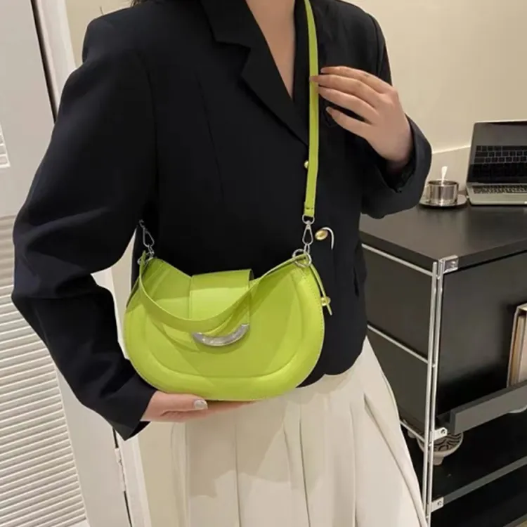 PINK·LAND PU Shoulder Bag Crossbody Bag Regular Women's Ecru/Green/Pink Blue/Black Khaki-8