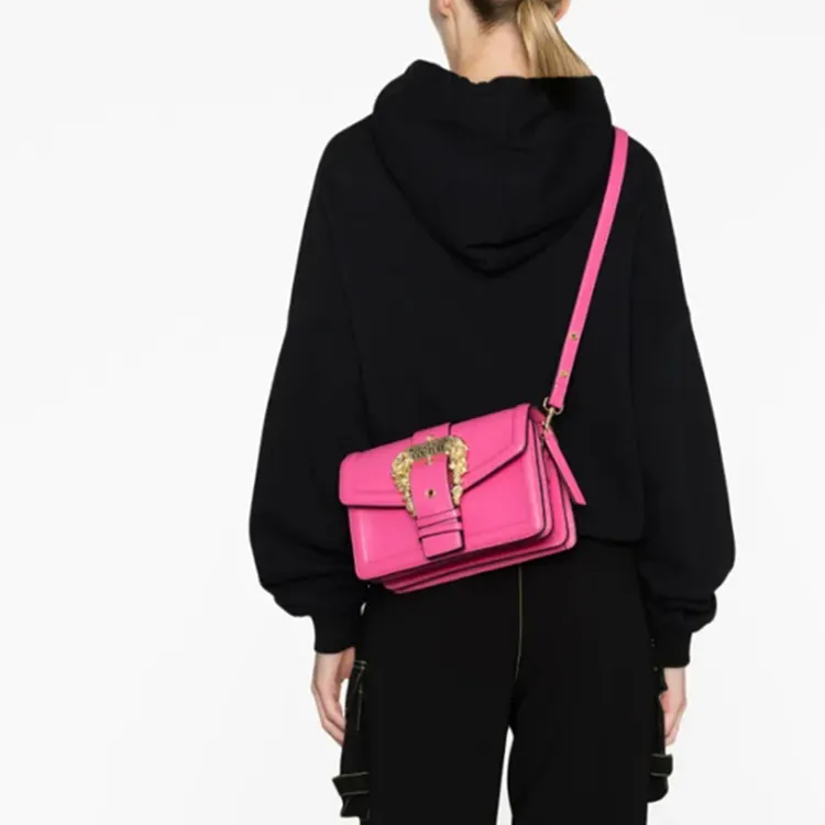 VERSACE JEANS COUTURE Polyurethane Resin Portable Crossbody Bag, Shoulder Bag Women's Pink-3