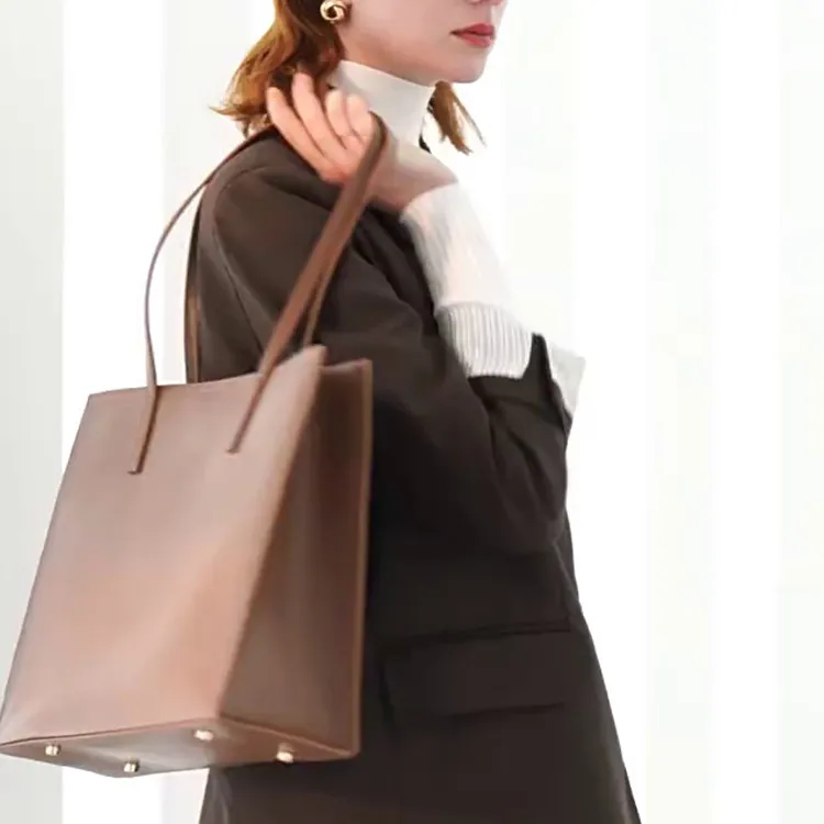 BLAKE FLEETO Cow Leather Tote Bag Shopping Bag Shoulder Bags Women's Brown-2
