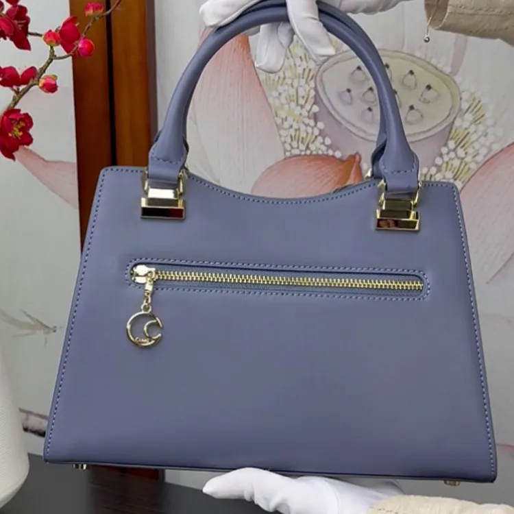 Ancient Yi Xi Cow Leather Cheongsam One Shoulder Handbag Women's Dark Blue-4