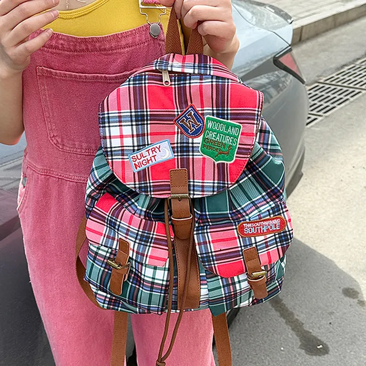 Ceion Keust Nylon Backpack Women's Red/Red & Green/Red & Blue-4