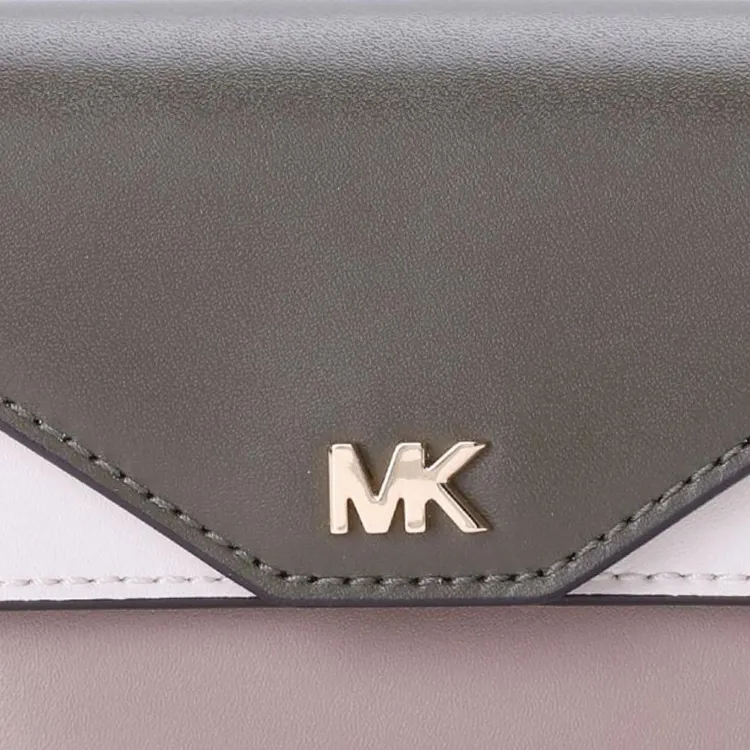 MICHAEL KORS Smooth Leather Card Holder Unisex Camel Brown & Mixed Color-3