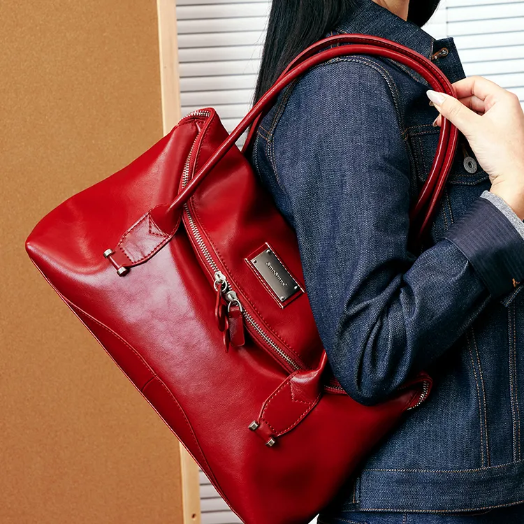 MCMIKO Cow Leather Shoulder Bag Women's Pompeii Red-1