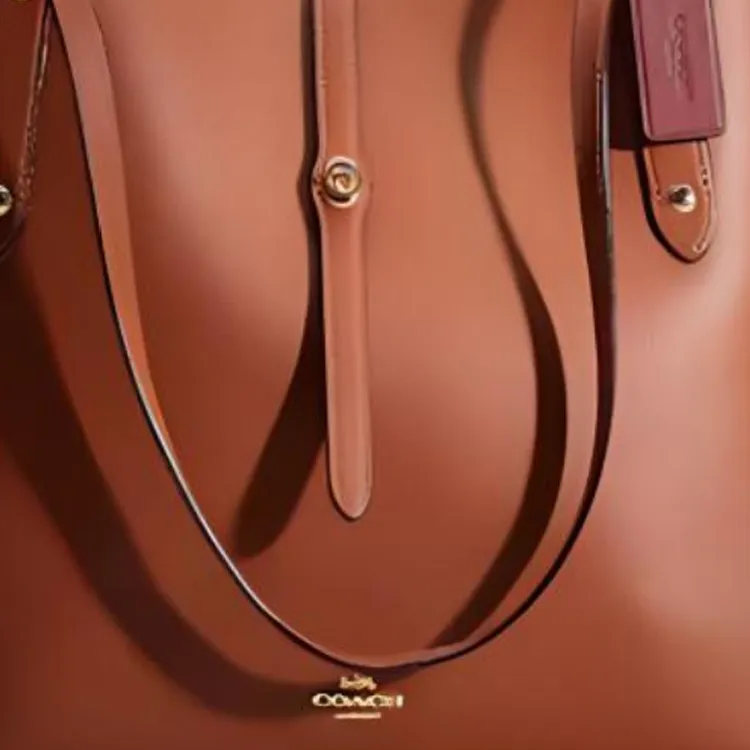 COACH Market Tote Pebbled Leather Tote Bag, Shopping Bag, Shoulder Bag, Handbag Regular Women's Saddle Brown-1