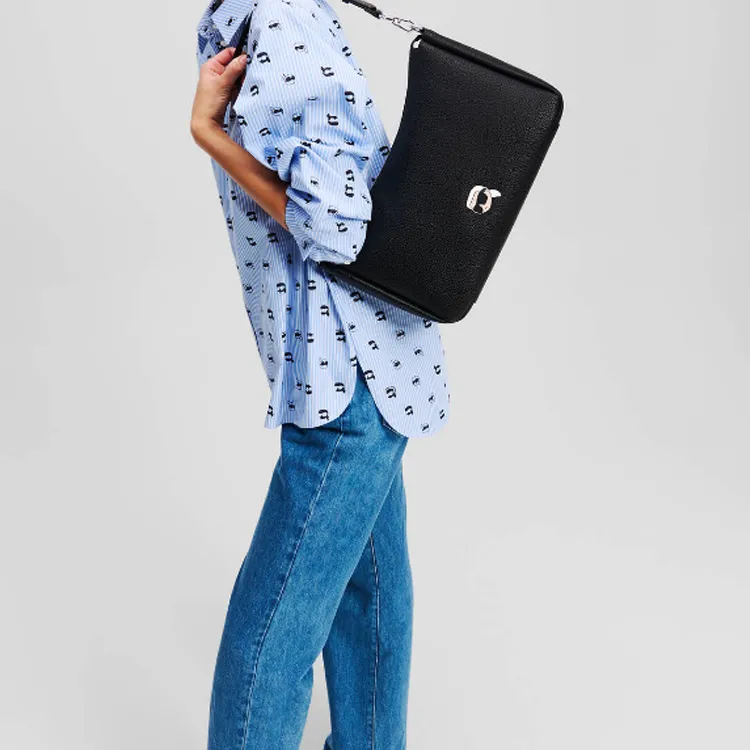 Karl Lagerfeld Ikon Pebbled Shoulder Bag-4