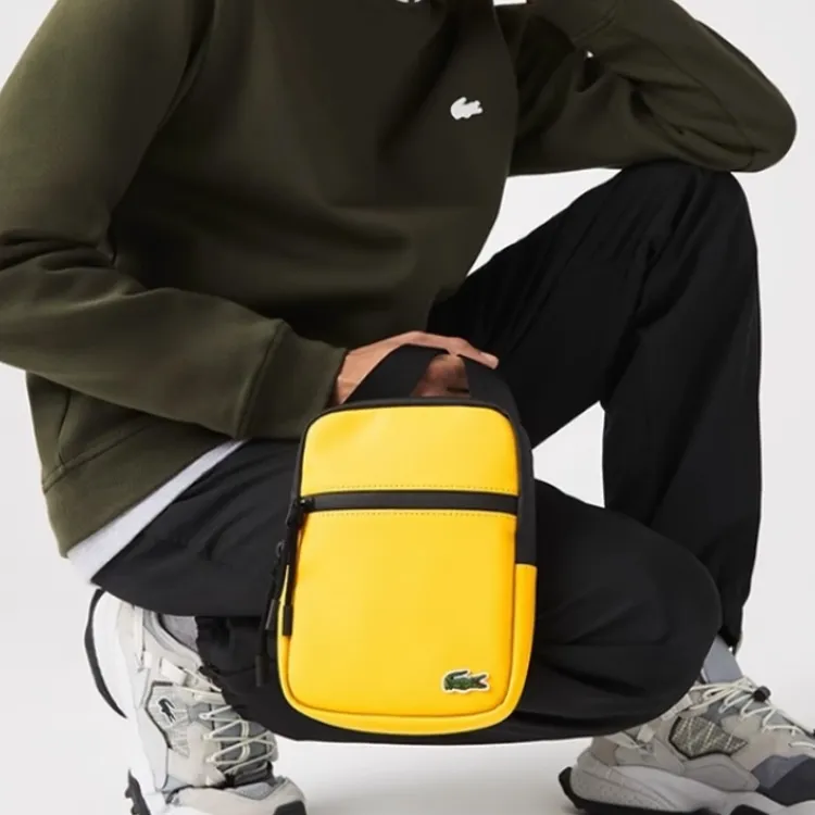 LACOSTE PVC Shoulder Bag Crossbody Bag Men's Yellow-3