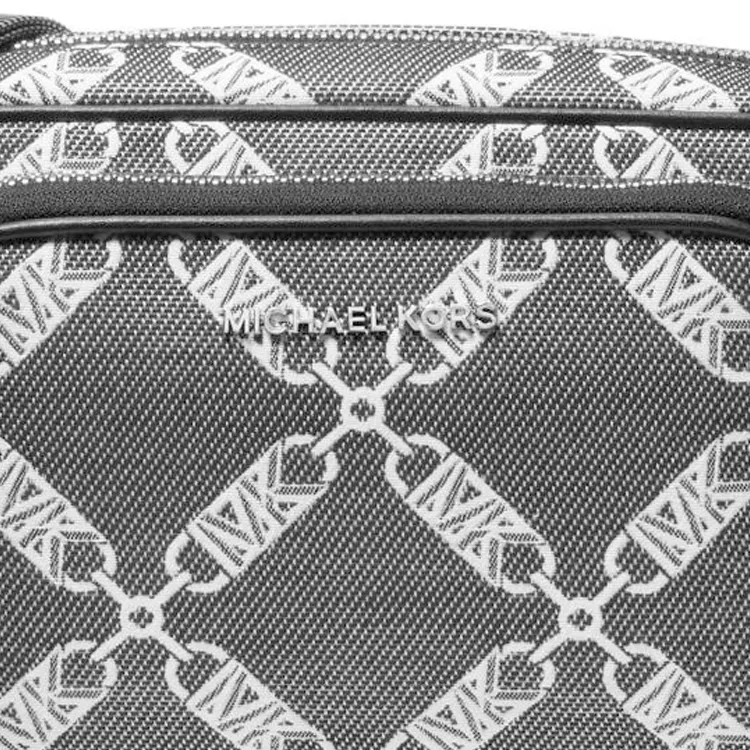 MICHAEL KORS Hudson Fabric Camera Bag Shoulder Bag Crossbody Bag Men's Black & White-2