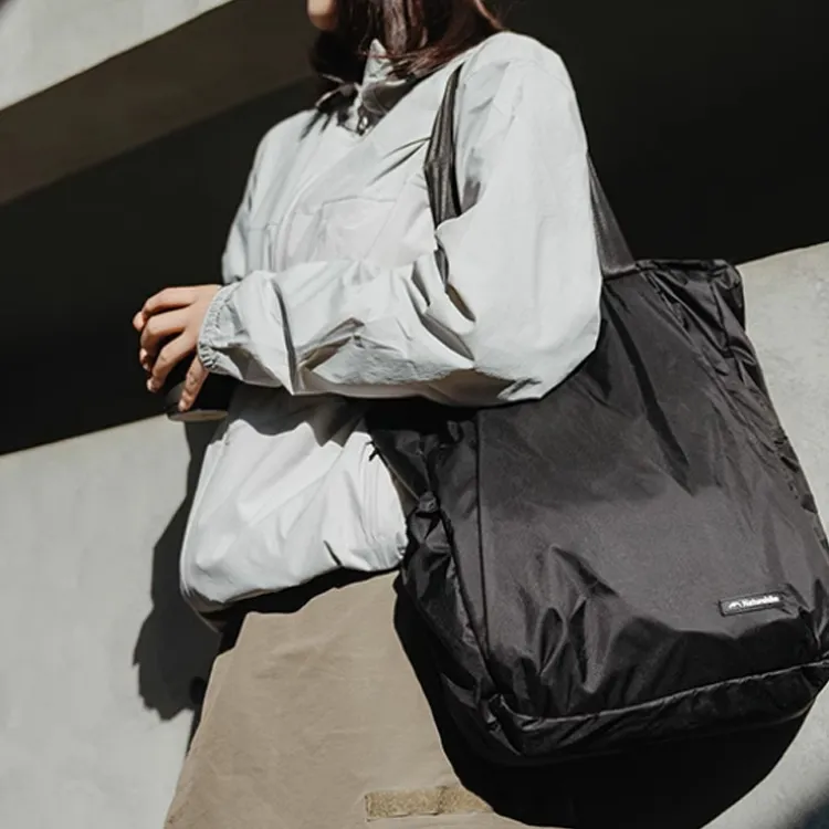 NATUREHIKE Polyamide Tote Bag Shopping Bag Backpack Shoulder Bag Regular Unisex Midnight Black/Light Ash Gray-1