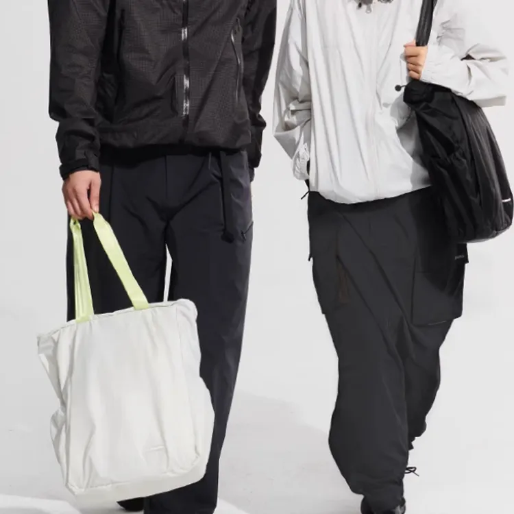 NATUREHIKE Polyamide Tote Bag Shopping Bag Backpack Shoulder Bag Regular Unisex Midnight Black/Light Ash Gray-5