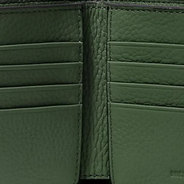 MICHAEL KORS Hudson Leather Wallet Men's Dark Green-2