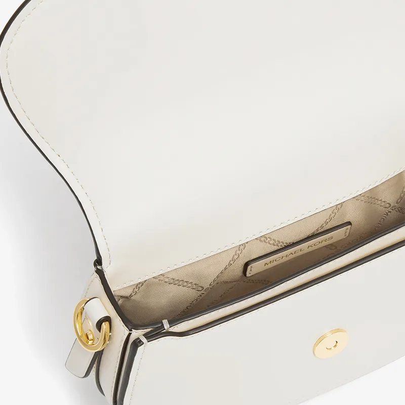 MICHAEL KORS Mila Cow Leather Crossbody Handbag, Shoulder Bag Small Size Women's Milk White-4