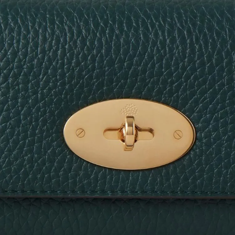 Mulberry Lily Grain Leather Crossbody Bag, Shoulder Bag Women's Classic Green-3
